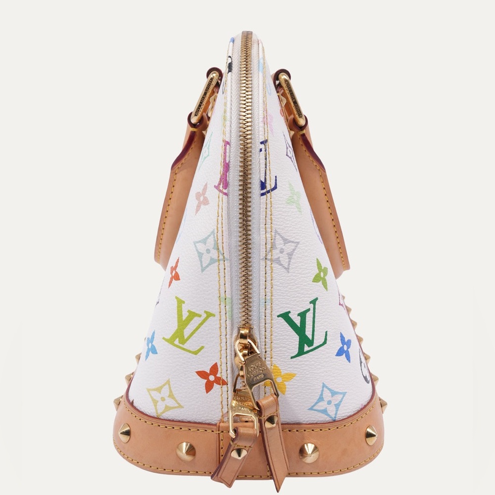 Rare!! LV x TM Louis Vuitton x Murakami Multicolor Monogram Alma PM WHITE CANVAS - Picture 6 of 16